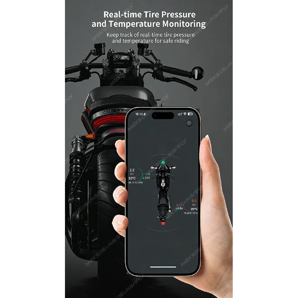 Car TPMS BT 5.4 Tire Pressure Monitoring System Connect Mobile Phone for LOS Android Motorcycle Truck Car Tyre Pressure Sensor
