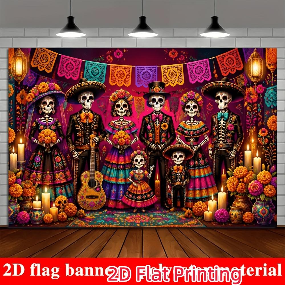 Photography background: 2D flat printing banner 1 piece ghost banner for Dia de los Muertos in Mexicozyc
