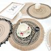 New Ins Style Minimalist Tableware Mat Home Circular Woven Mat Restaurant Retro Hemp Decorative Mats Shooting Prop Coaster