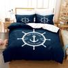 Marine Style Anchor Bedding Set Single Twin Full Queen King Size Anchor Sign Bed Set Aldult Kid Bedroom Duvetcover Sets 3D 033
