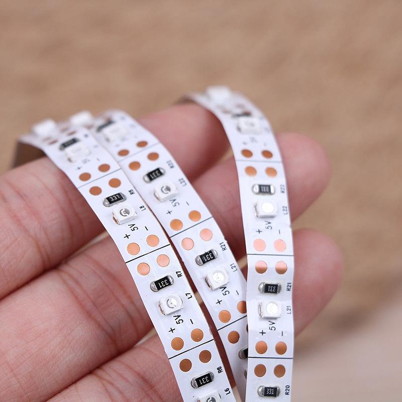 Светодиодная лента 5 В USB - 2835 SMD, 60 светодиодов/м, Одноцветная, Самоклеящаяся, с кнопкой управления