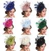 Мягкая заколка для волос с перьями Женские fascinators Шляпа Свадебная Свадебная шляпа Для свадеб Скачек и тематических вечеринок