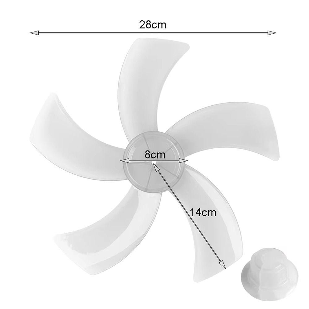 1Pcs 5 Blades Plastic Fan Blade With Nut Cover Table Fanner Accessories For Standing Pedestal