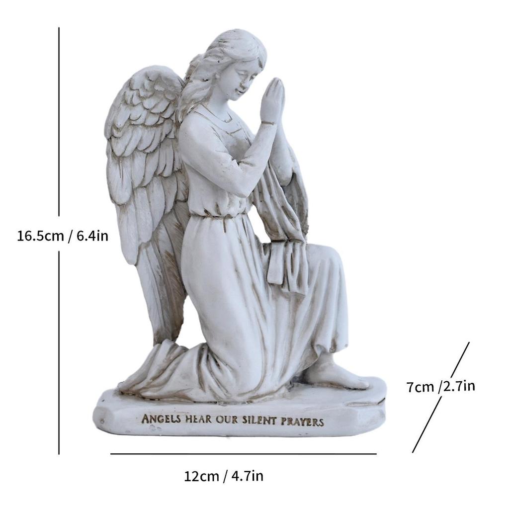 Антикварная состаренная фигурка ангела из смолы для декора дома или офиса