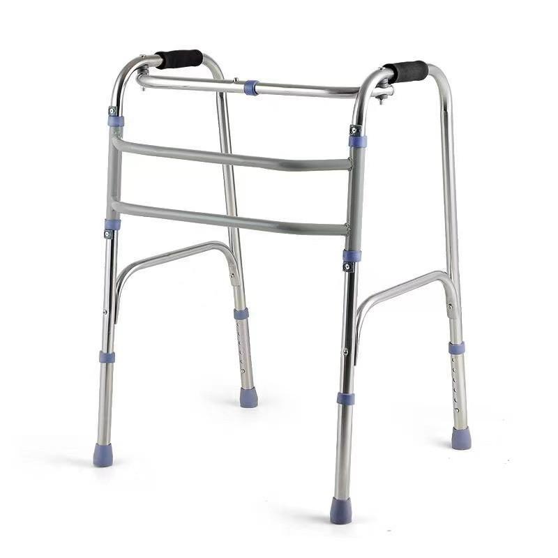 Stainless Steel Portable Walker Foldable Elderly Walking Aid Fracture Rehabilitation Auxiliary Equipment