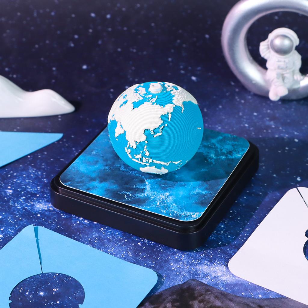 Luxury Paper Craft Art Decor Collection Memo Pad,earth 3d Model Hidden Creative Gift Choice Paper Carving 3d Notes Paper Cube