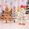 New Christmas Mini Wooden Merry Christmas Tree Home Desk Table Decor Pendants Xmas Tree Ornaments Christmas Decor Happy New Year