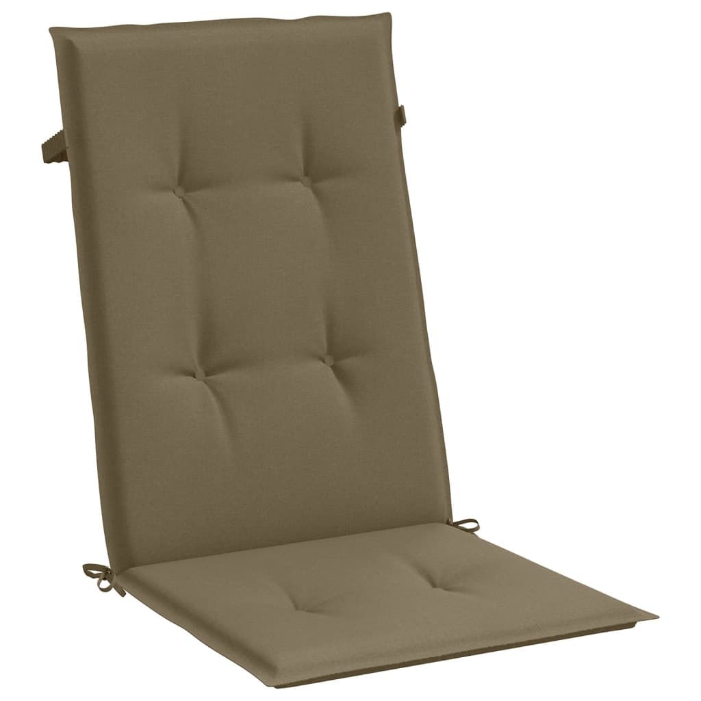 High Back Chair Cushions 4 pcs Melange Taupe 120 x 50 x 4 cm Fabric