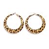 Leopard Print Piercing Earrings Vintage Charm Jewelry New Large Round Hoop Earring  for Women
