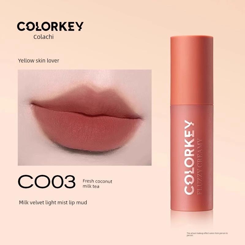 Colorkey Colachi Cheese Lip Mud Matte Non-Stick Cup Lip Glaze Lipstick Student Official Authentic Product