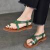 Casual Flat Bottomed Roman Sandals Genuine Leather Soft Sole Versatile Fashion Women's Shoes