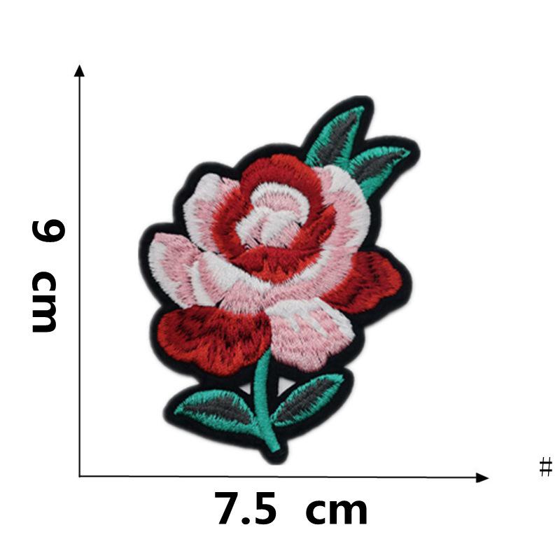 Вышитая термоаппликация из ткани «Роза и цвет сливы» для украшения одежды