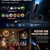 USB Рождественский 360-градусный проектор ночник, подходит для детских спален, подарков на день рождения и домашнего декора