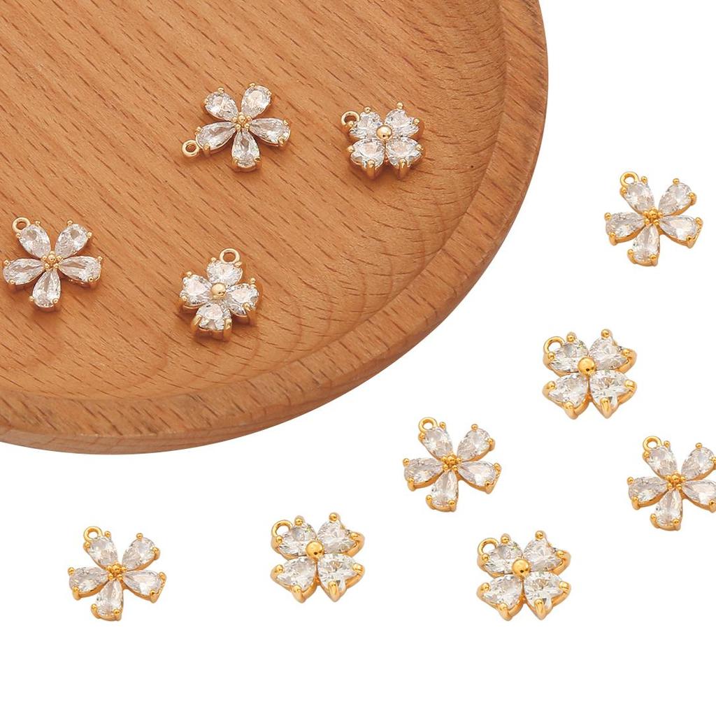 Медные стразы цветы подвески подвески DIY для женщин принадлежности для изготовления сережек