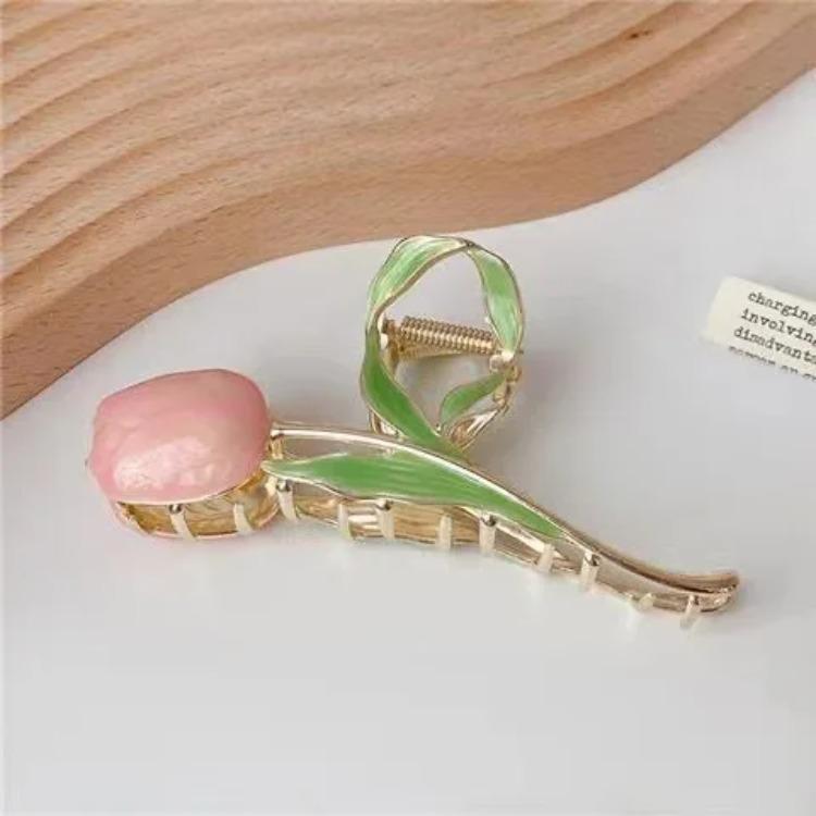 Новый зажим для волос Тюльпан Цветок изящество Зажим-акула Головной убор Винтажный зажим-краб для хвостика Модный милый ЗАЖИМ ДЛЯ ВОЛОС ДЛЯ ДЕВОЧКИ Ювелирное украшение для волос