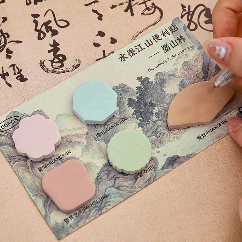 1 шт. Наклейка Милые заметки Китайская тушь Живопись Липкий блокнот Блокноты для записей Офис Школьные принадлежности Канцелярские принадлежности Закладка