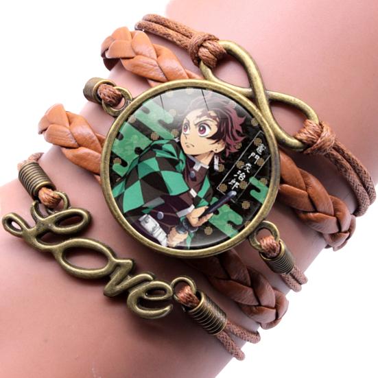 Браслет унисекс, убийца демонов, многослойные украшения, плетеный браслет с героями мультфильмов для фанатов