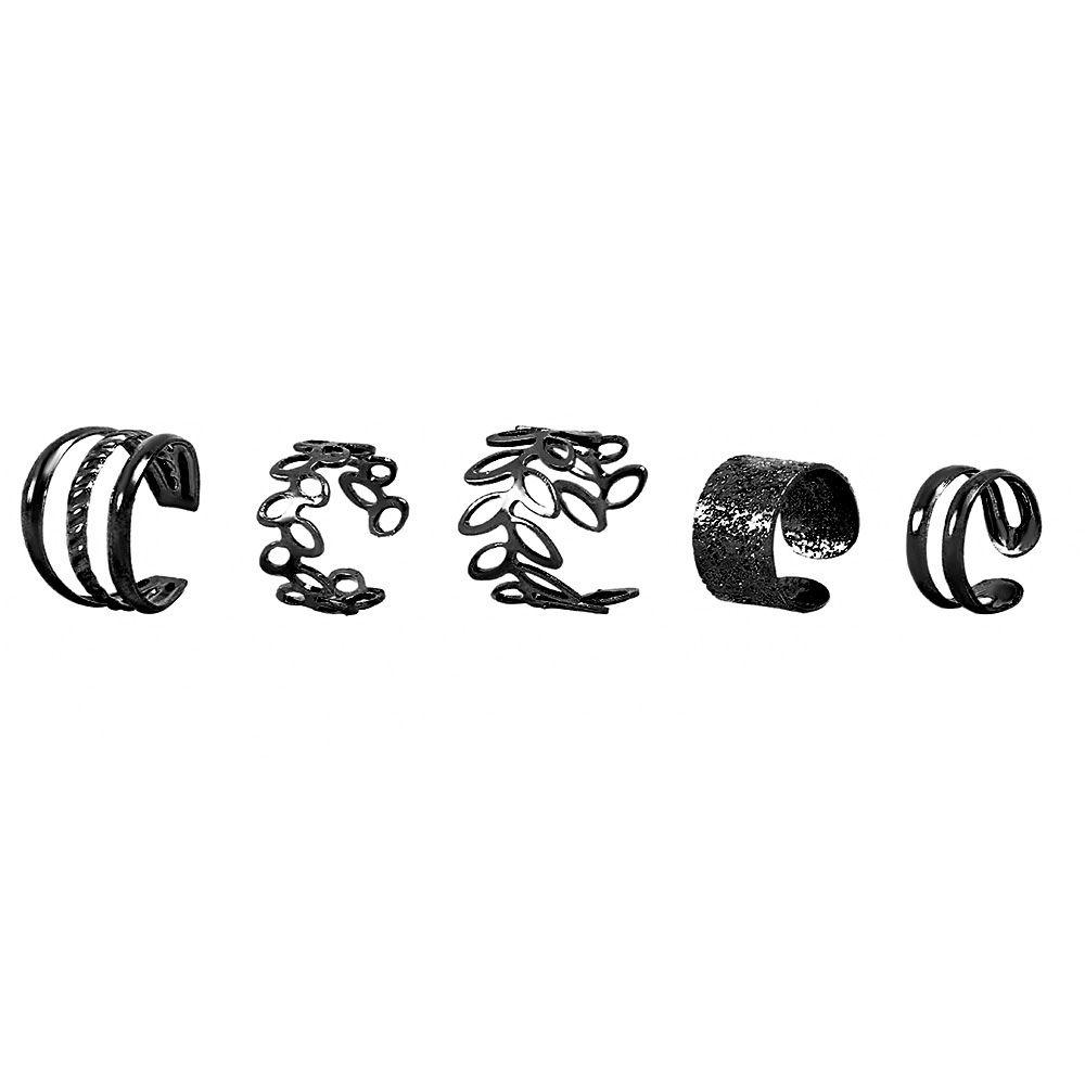 Multi-layer For Women Girl C-Shape Korean Style Earrings Leaves Ear Cuff Ear Bone Clips Earring Set