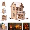 Festival Led Light Wood House Christmas Tree Decorations for Home Decoration Wooden House DIY Gift Window Decoration ADM