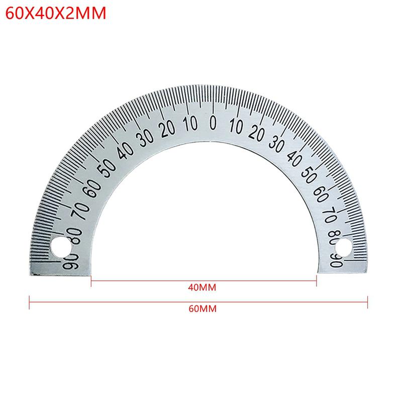 Semicircular Stainless Steel Dial Positioning Hole Protractor Ruler Angle 180 Dial 60MM 80MM 120M 240MM Measurement Tools