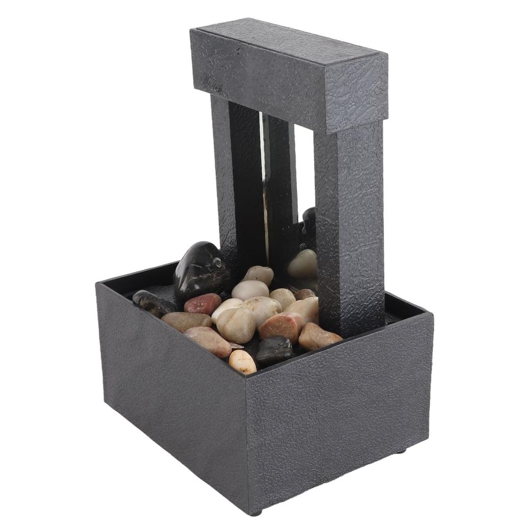 Зеркальный комнатный настольный фонтан с каменной светодиодной подсветкой, автоматическое отключение питания через 2 часа для дома, офиса, релаксации