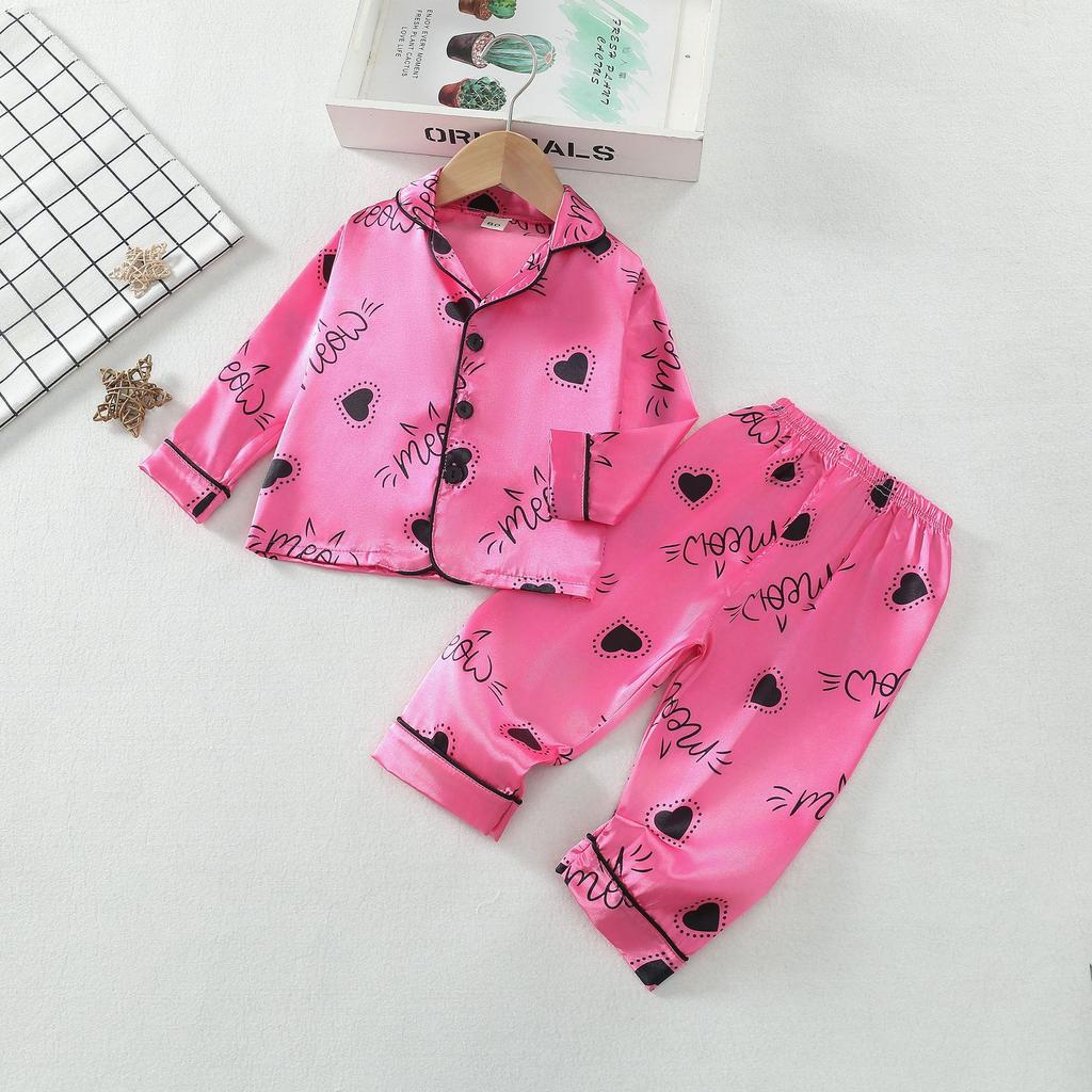 Осенний комплект одежды для девочек, детская пижама, рубашка с длинными рукавами и штаны, комплект из двух предметов, детская одежда для сна, одежда для малышей, костюм для младенца