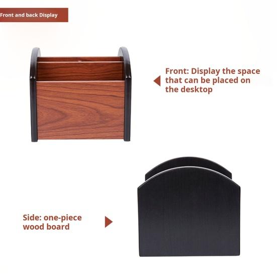 Настольный ящик для хранения, деревянный, гладкий, 4 отделения, вращение на 360 градусов, большая емкость, ножницы с дистанционным управлением, очки для телефона, чехол для хранения канцелярских принадлежностей