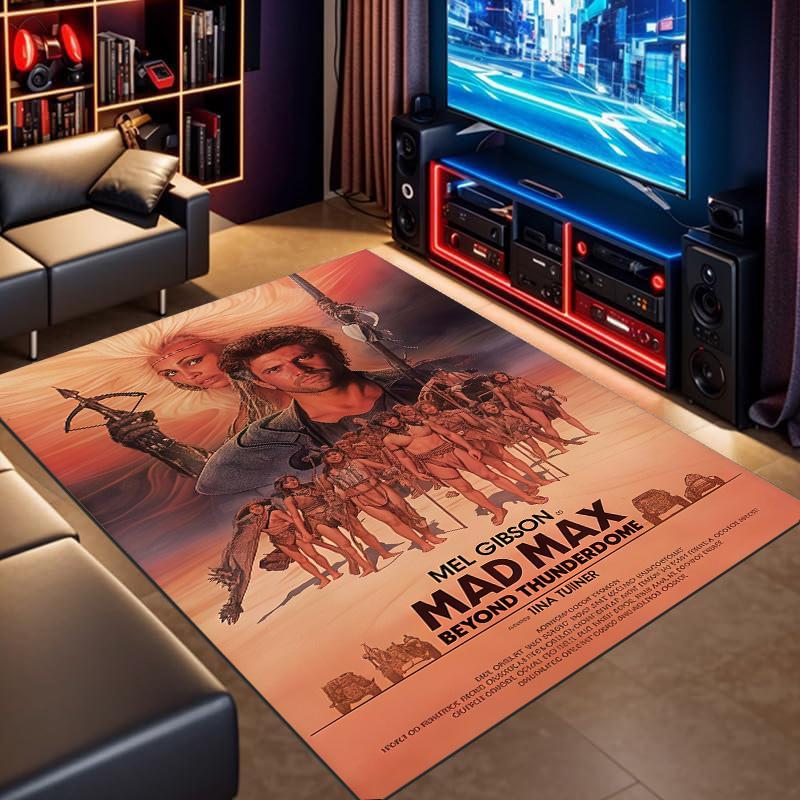 Mad Max Beyond Thunderdome Vintage Movie Area Rug Mel Gibson Post-apocalyptic Floor Carpet Man Cave Decor