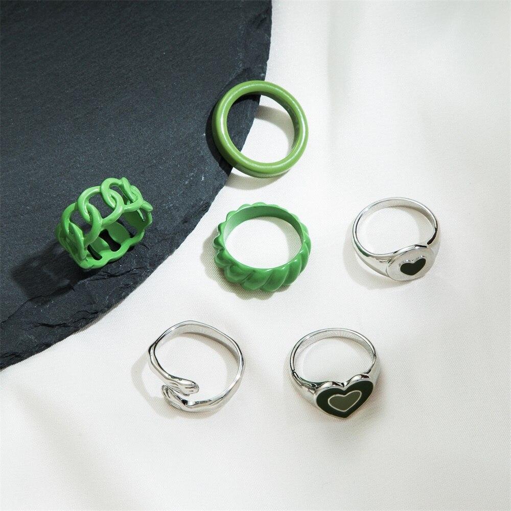 17 км Ins стиль красочные кольца с сердечками для женщин и мужчин любовник винтажные кольца с сердечками для пар кольцо с пламенем на палец ювелирные изделия