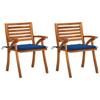 Day and Night - Day and Night Garden Dining Chairs with Cushions 2 Pcs Solid Acacia Wood