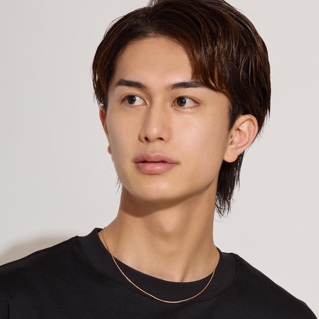 Gold Chain Necklace 18K K18 Triple Spike Width Maximum 45cm Length Adjustable [Lara Christie] 0.9mm Approx. 2.85g Lc97-0055