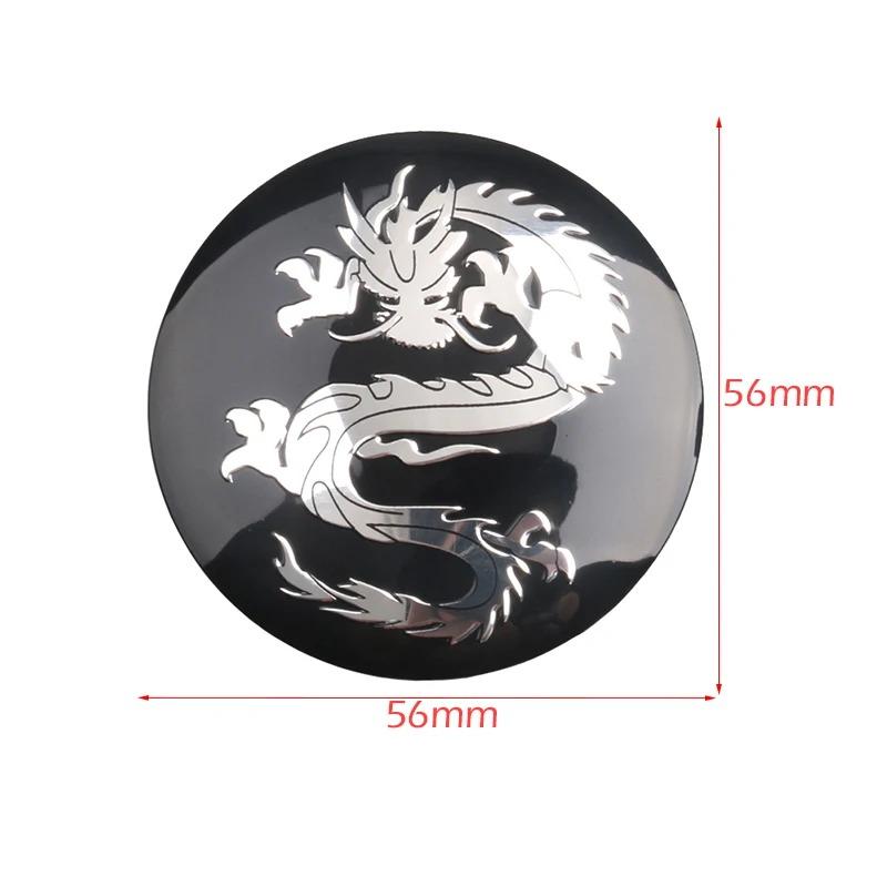 DBS3 4pcs/set Universal 56mm 60mm Dragon Emblem Car Wheel Center Hub Cap Dust-Proof Sticker Covers