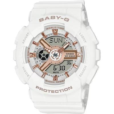 Новые часы CASIO Белый x Розовое золото с гарантией на продажу! Включенный бренд BABY-G BA-110XRG-7AJF Baby-G Женские Идеальные Подарки