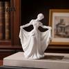 3D Printed Home Decor Dancer Figurine, Elegant Dance Girl Statue with Flowing Dress, Aesthetic PLA Art Classical Ornament Sculpture for Decor, Modern