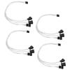 4pcs PWM Fan Extension Cable 4 Pin Silver Coated Copper Wire PC Fan Extension Cable for PC Cooling