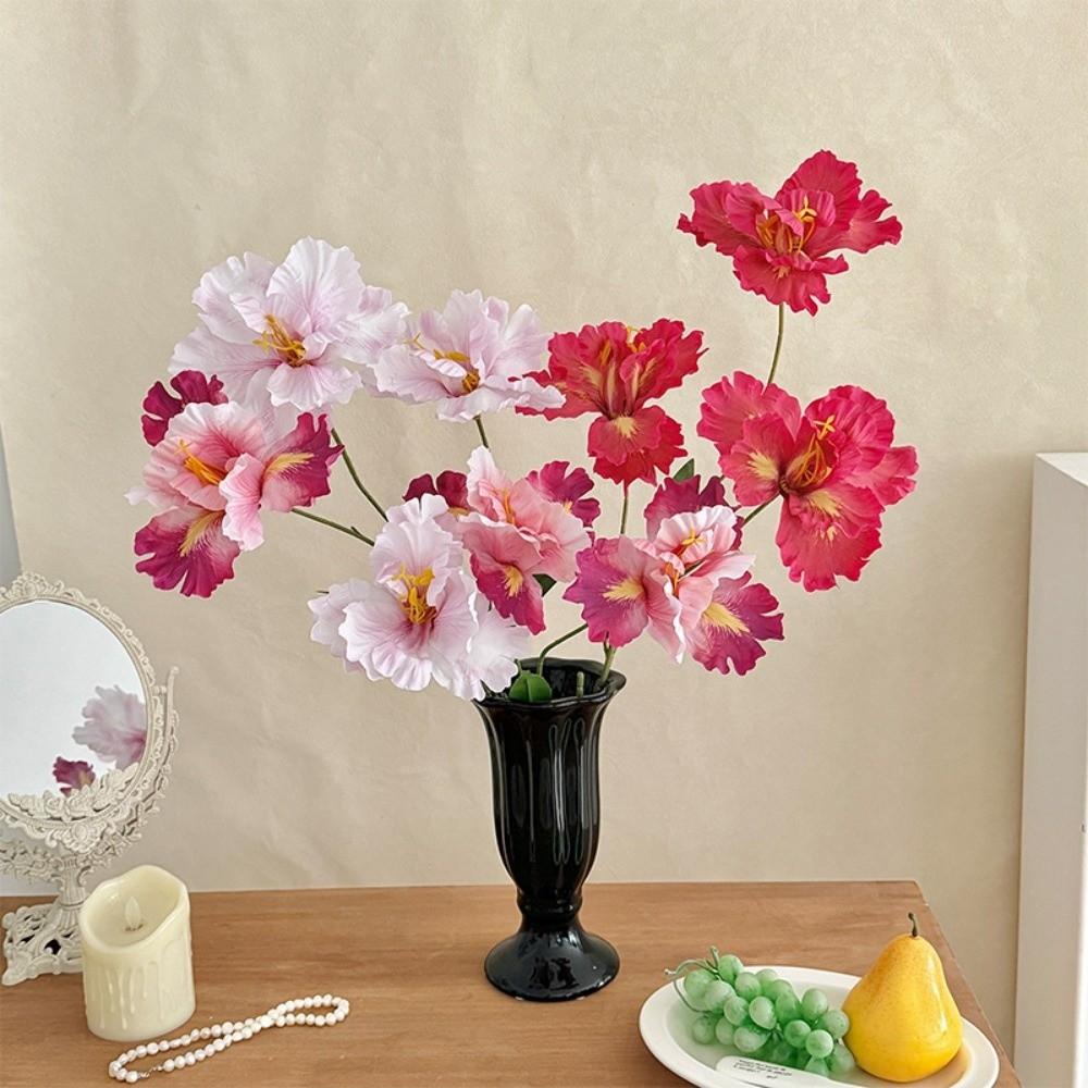New Purple Artificial Iris Flowers Bouquet Floral Fake Flower Decorative Artificial Faux Plants Flower Arrangement