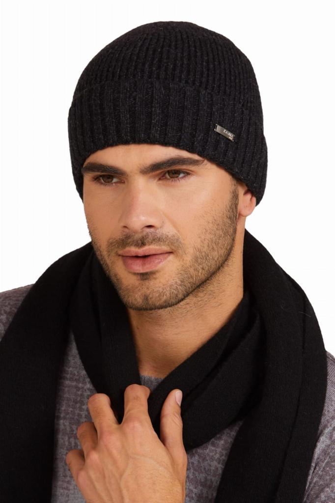 Bafo Men' Cap in Black Melange