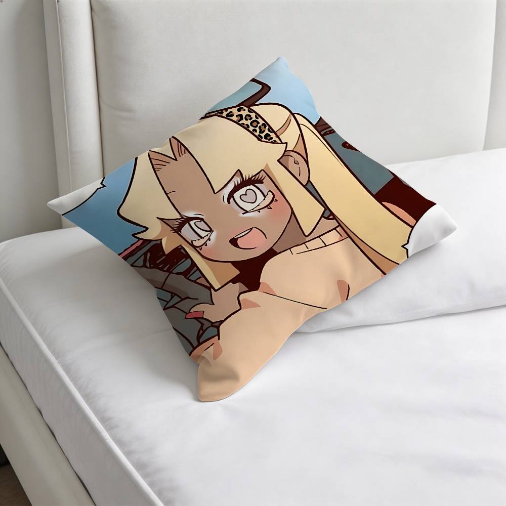 Cool Gyaru Cartoon Decorative Square Pillow Cover Modern Cushion Case for Living Room Bedroom
