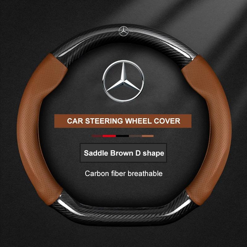 Car Steering Wheel Cover For Mercedes Benz A B C E S Class AMG GLA GLB GLC GLE CLA CLS SLC GLS GLK SLK Vito ML Pilot A45 C43 C63 BD1