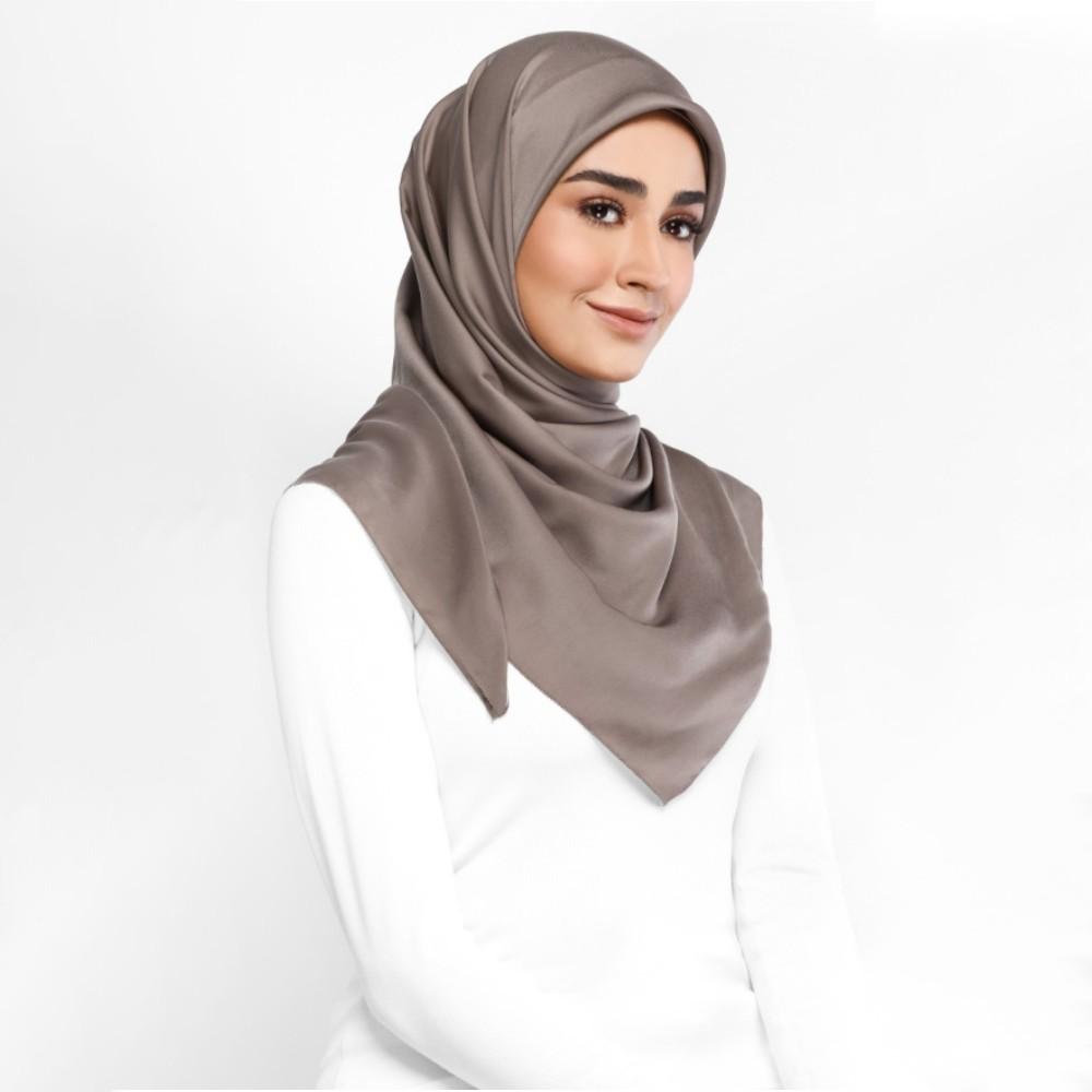 115*115см Премиальный Сатиновый Квадратный Шарф Хорошего Качества Шелк Мусульманский Женский Хиджаб Хорошая Строчка Шарфы Турция Тюрбан Рамадан Хиджабы