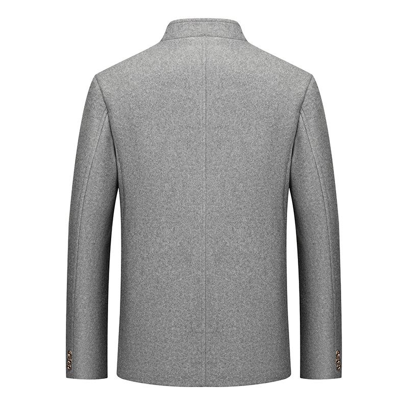 Мужские шерстяные пальто Осень Зима Пальто с воротником-стойкой Модное приталенное Шерстяное пальто Однотонное Повседневное для бизнеса