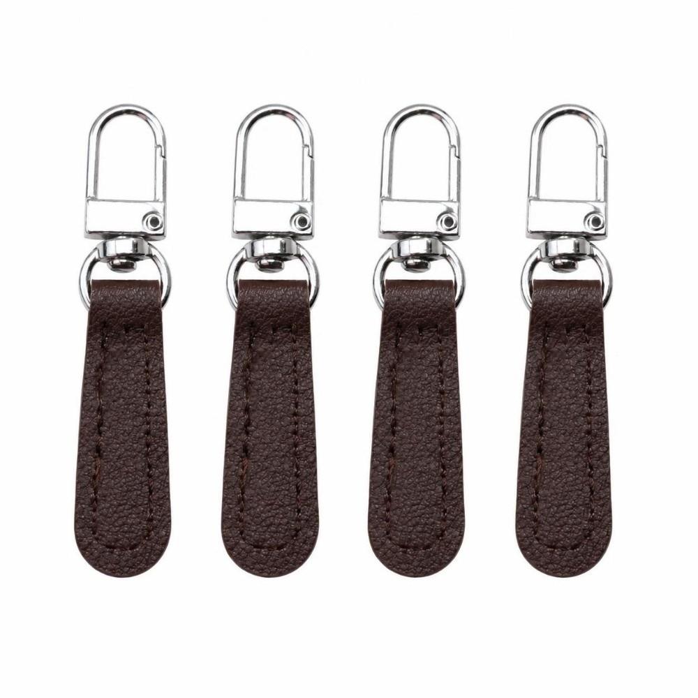 4pcs/set Small Zipper Pull PU Leather Zipper Fasteners New Zipper Tab Bags Luggage Purses Backpacks