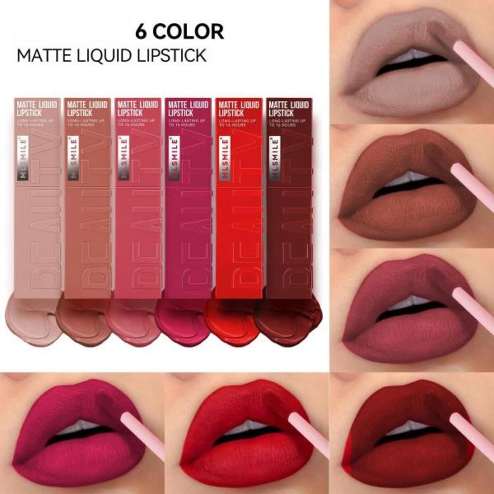 Матовая жидкая губная помада с антипригарным покрытием Long Lasting Velvet Nude Lip Gloss Waterproof Lip Tint Waterproof Makeup, 1 шт.