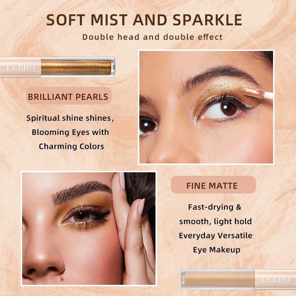 Dual‑ended Liquid Eyeshadow Set, Matte & Shimmer Eye Makeup for Daily Use