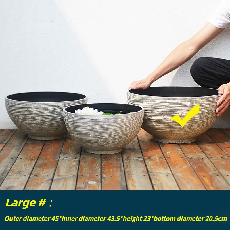 Непористый Кувшинка Лотос Горшок Медная Монетка Трава Денежная Трава Цветочный Горшок Пластик Имитация Камня Очень Большая Чаша Горшок для Лотоса