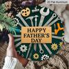 2D Flat 1pc, 8x8 in, Happy Father's Day Tool Artwork Aluminum Logo, Unique, Durable, Easy To Hang Metal Decoration, Suitable for Bedrooms, Kitchens