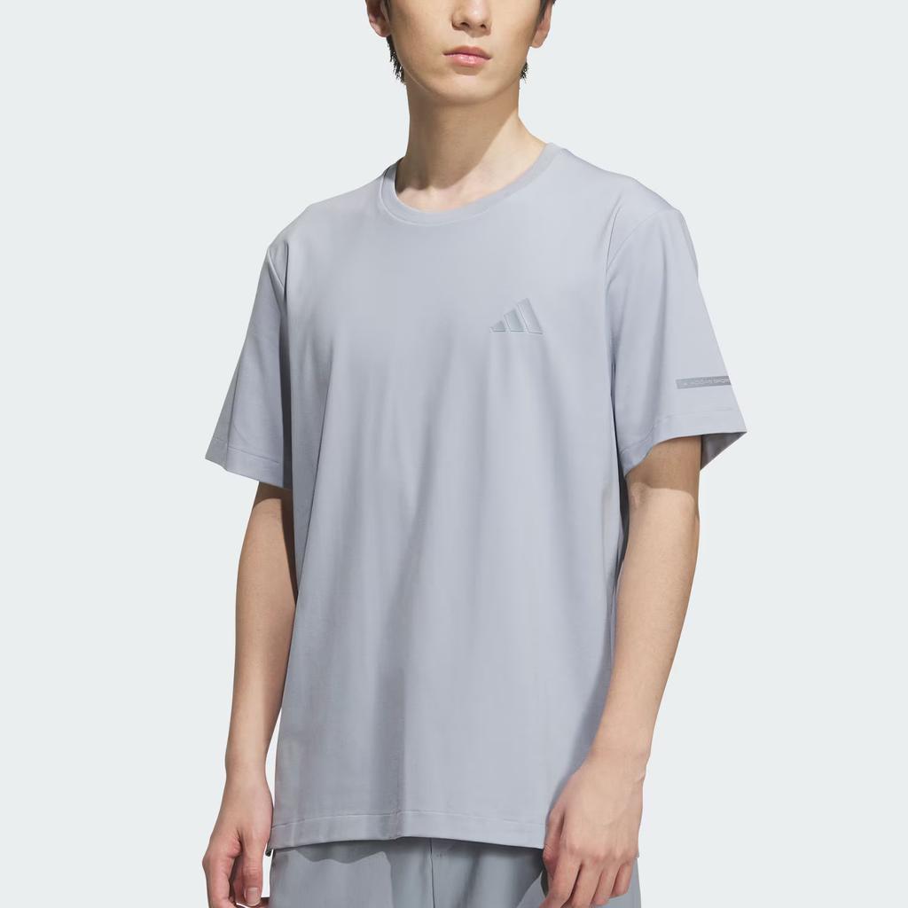 Adidas Спортивная одежда Простая удобная футболка с круглым вырезом и коротким рукавом Мужские топы Серебристо-серый JL6049