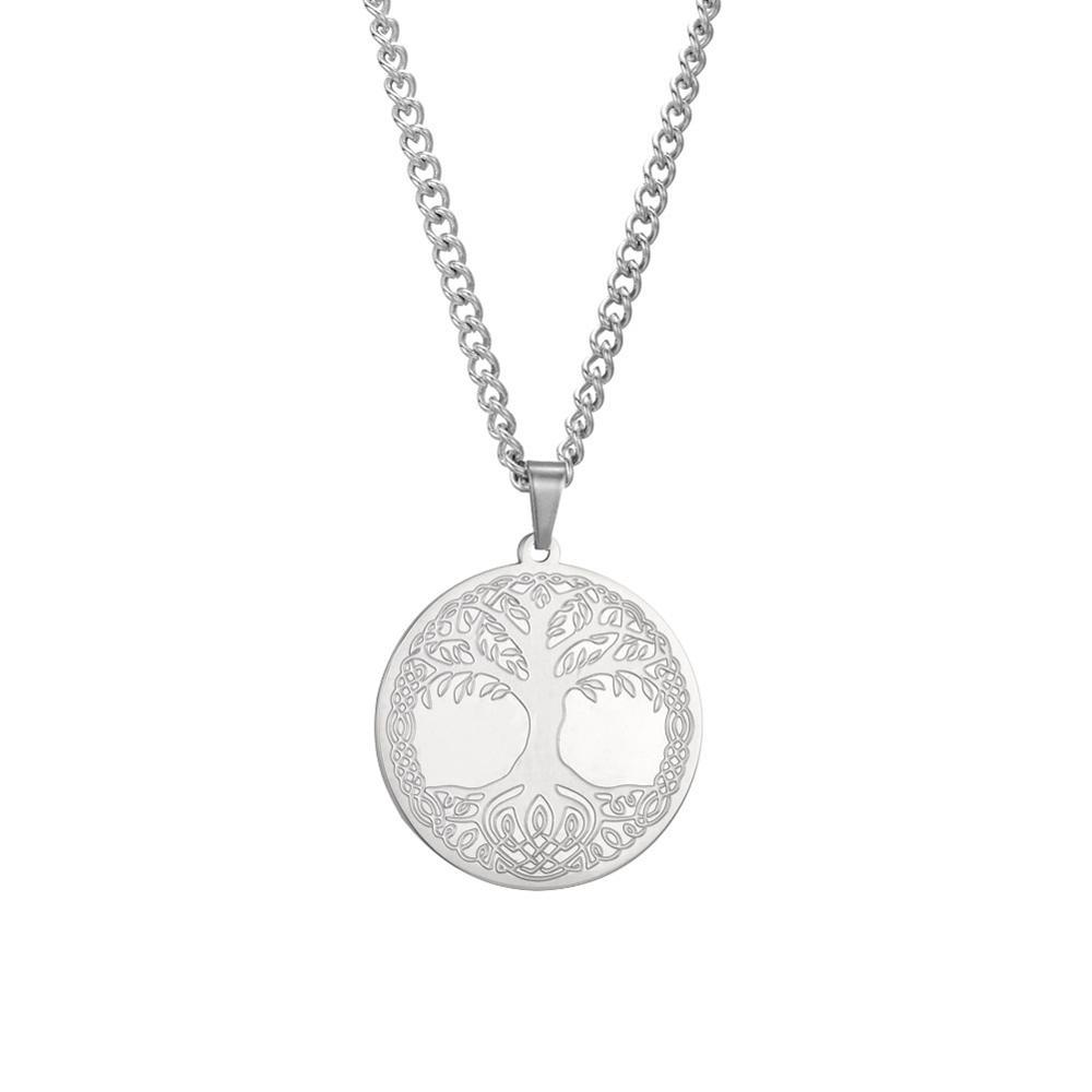 Fashion Life of Tree Necklace Stainless Steel Real Gold Electroplating Non-fading Pendant Jewelry