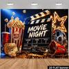 Двумерный фон для киноночи, Хлопушка для кино и Фон для фотосъемки с попкорном