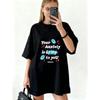 Oversized T Shirt Black Your Anxiety Is Lying To You With Smile Emojis And Stars Print For Casual Wear And Mental Health Awareness